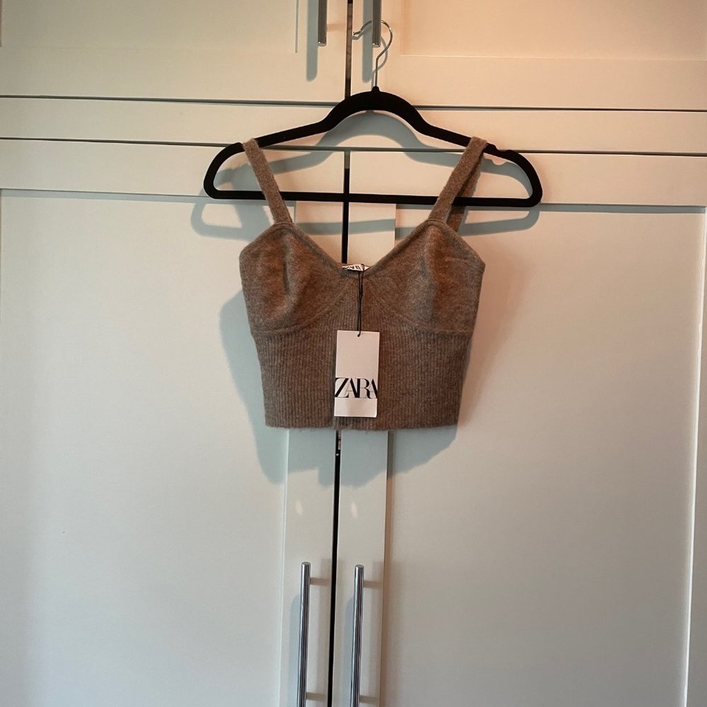Zara Crop Sweater Top NWT